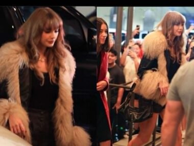 Taylor Swift Stuns as She Wears Fluffy Charlotte Simone Coat to Dinner in with Haim Sisters